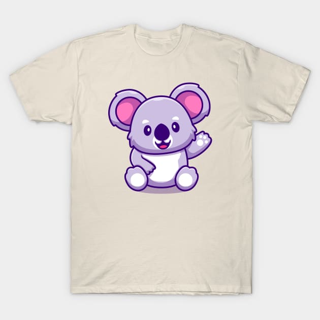 Cute Koala Waving Hand T-Shirt by Catalyst Labs